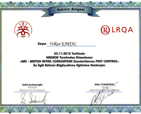 visionpest sertifikalar, ilaçlama sertifikaları, hijyen kontrol sertifika, pest kontrol sertifika